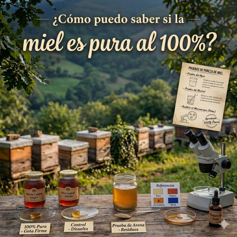 ¿Cómo puedo saber si la miel es pura al 100%?